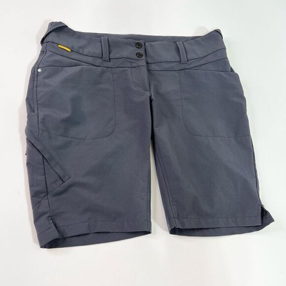 Lole Casual Shorts Women's 8 Gray Two Snap Buttons Pocketed Flat Front Comfort - Picture 1 of 10